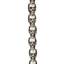 Silver Plated Metal Skull Beads, 12mm by Bead Landing™